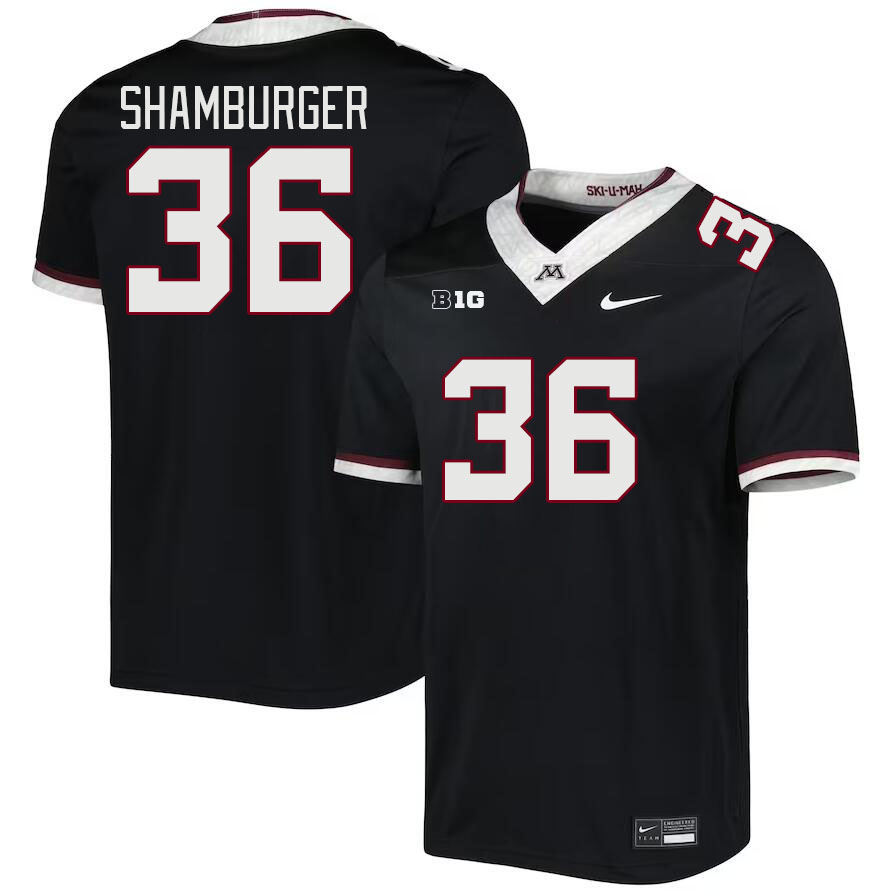 Men #36 Ryan Shamburger Minnesota Golden Gophers College Football Jerseys Stitched-Black